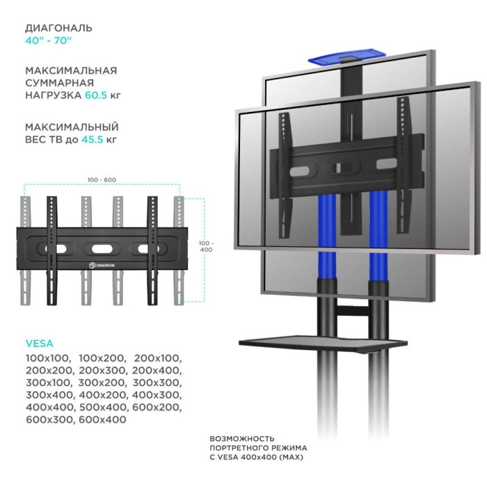Стойка ONKRON TS1551 синяя — изображение 6
