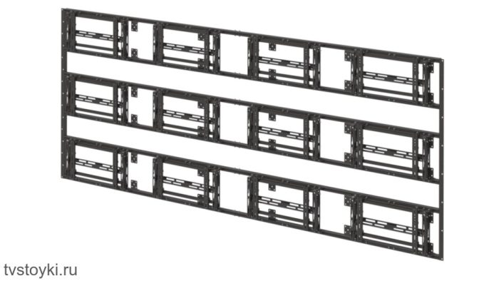 Каркас настенный для видеостены 4x3, полного выдвижения push-out — изображение 3